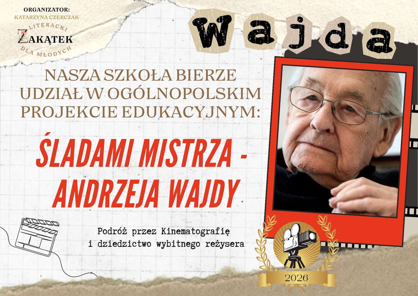 plakat sladami mistrza andrzeja wajdy