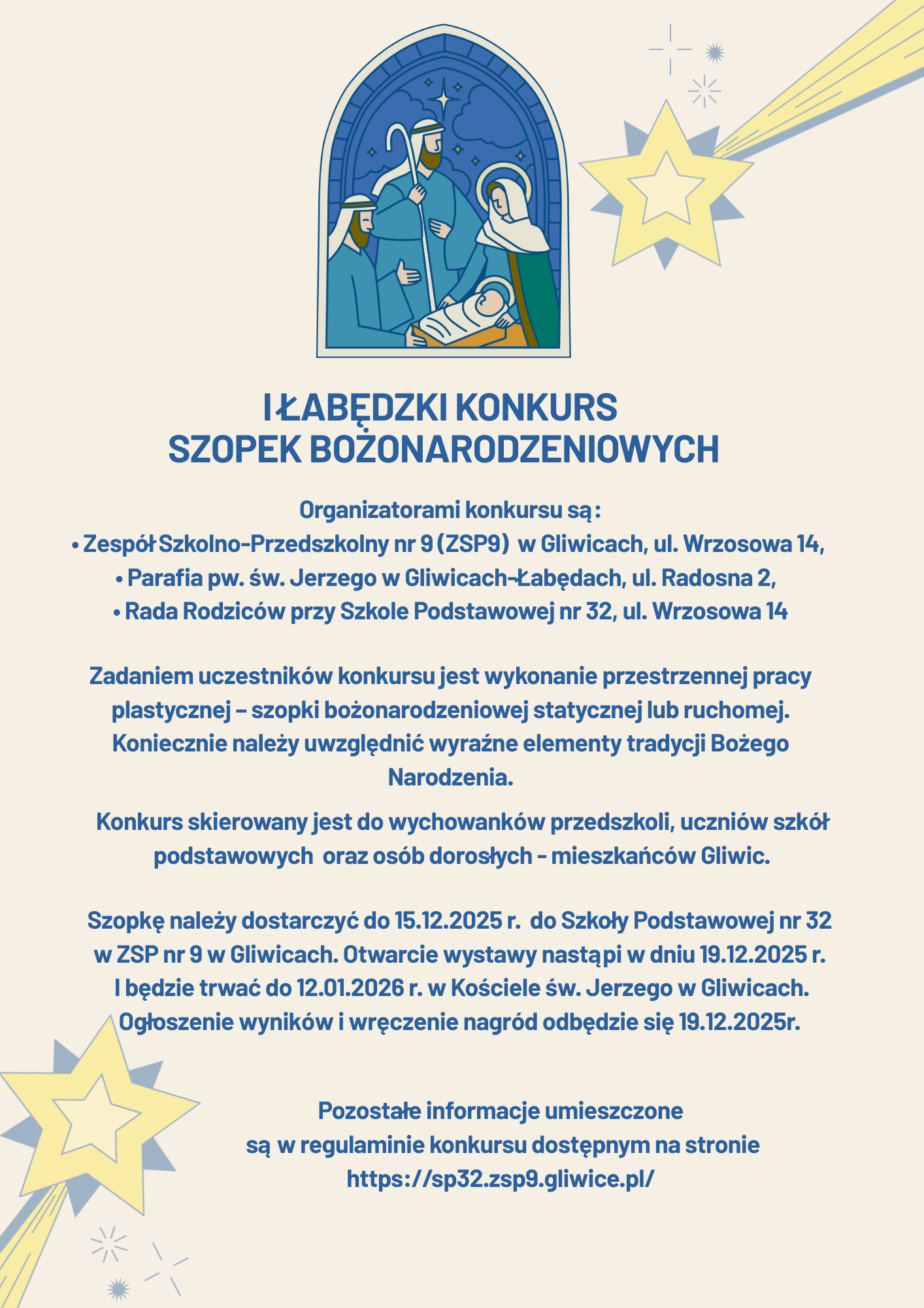 Plakat konkurs szopki ZSP9 2025